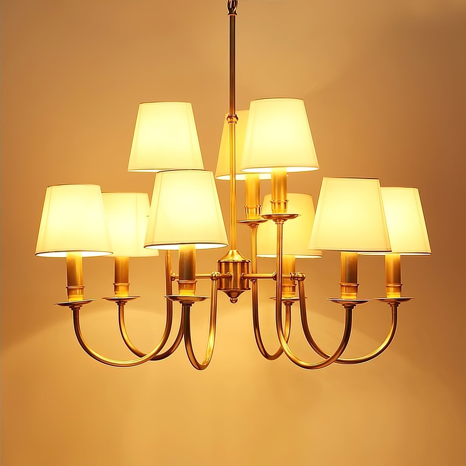 Vilorira Lustre Tissu Laiton Vintage - Neutralighting