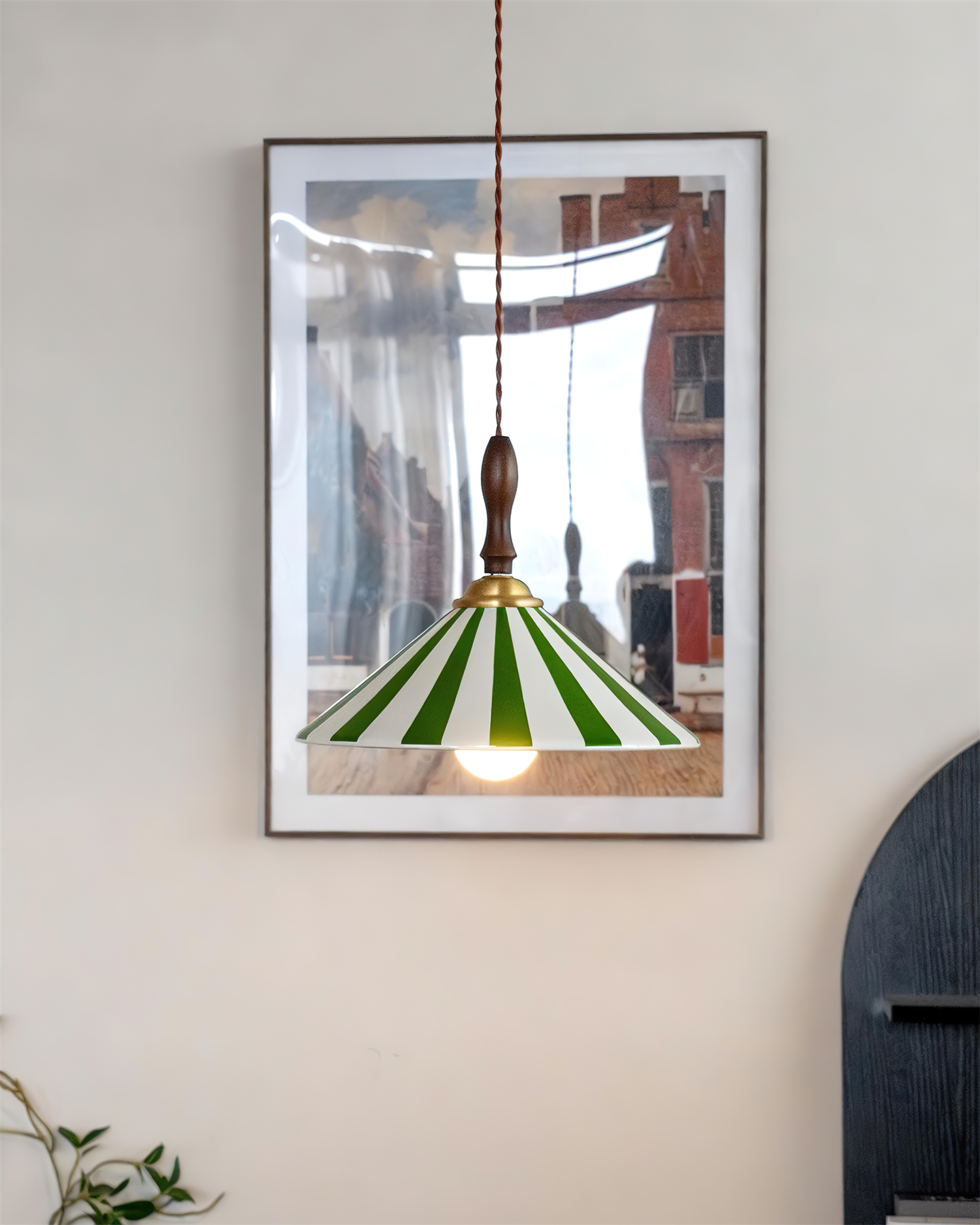 Jollycap Suspension Abat-jour Céramique Rayé - Neutralighting