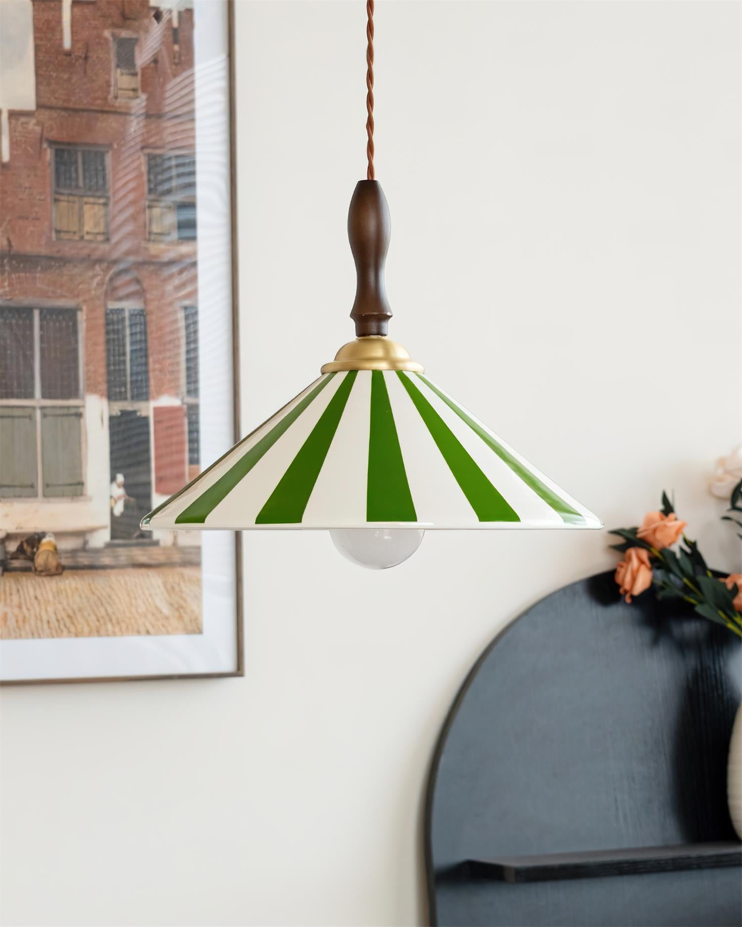 Jollycap Suspension Abat-jour Céramique Rayé - Neutralighting