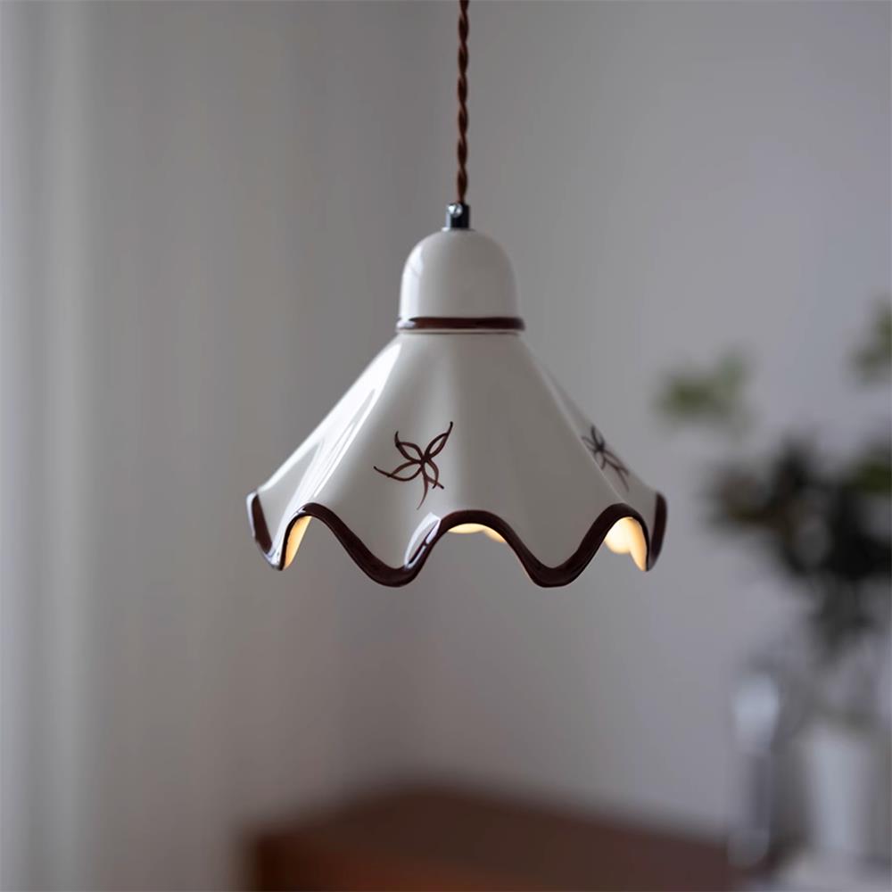 Kora Lampe Pendante Abat-jour Céramique Ondulé - Neutralighting