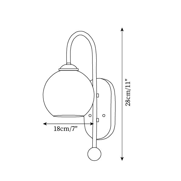 Vireoce Applique murale et globe en verre lisse avec plaque arrière en bois - Neutralighting