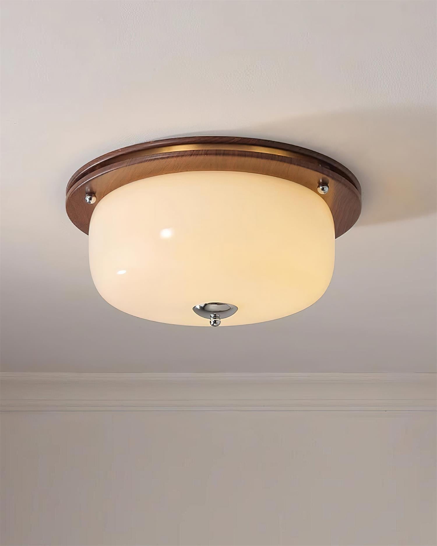 Plafonnier Verre Montage Encastré Moderne Minimaliste Noyer - Neutralighting