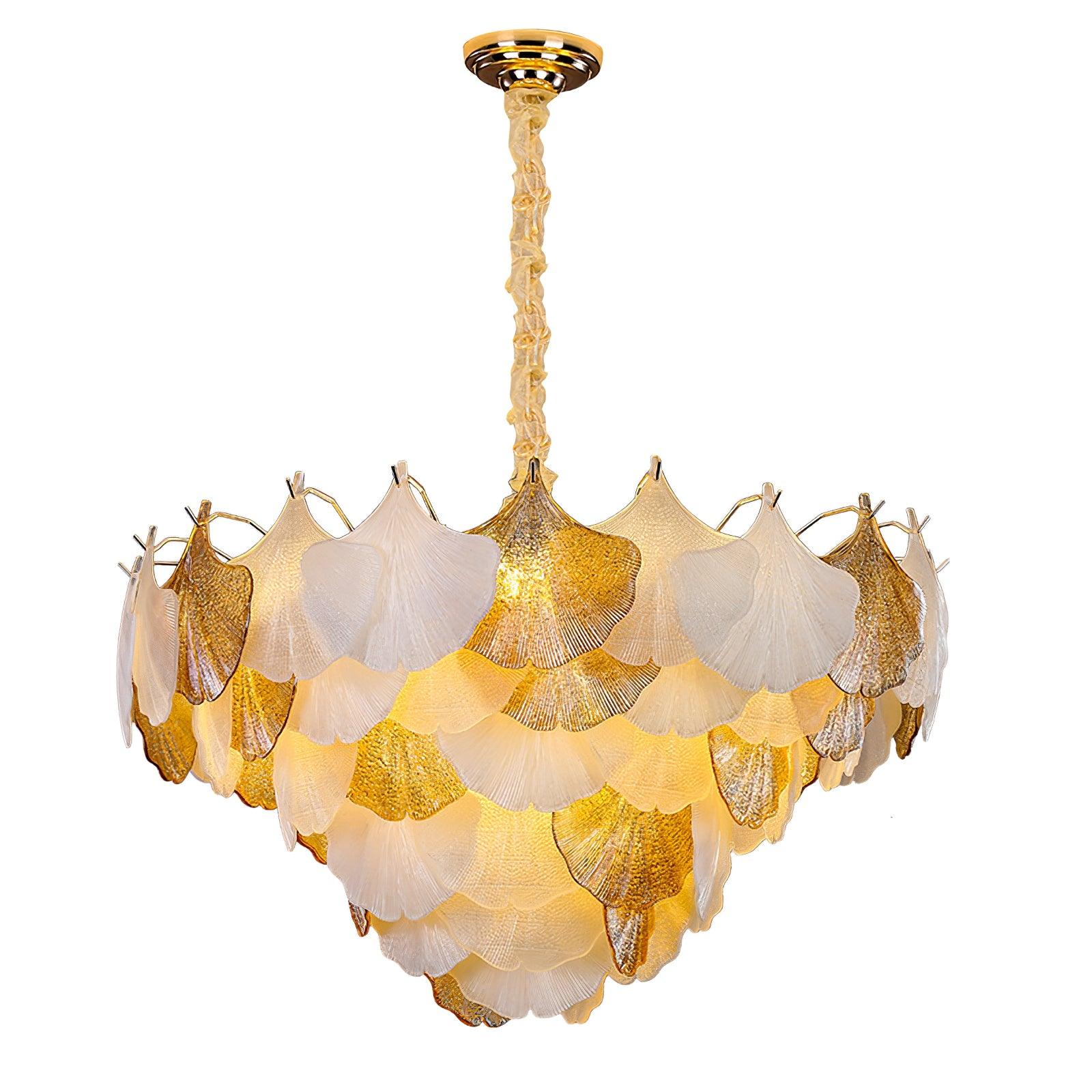 Fionel Lustre Feuilles en Verre Ambre et Blanc - Neutralighting