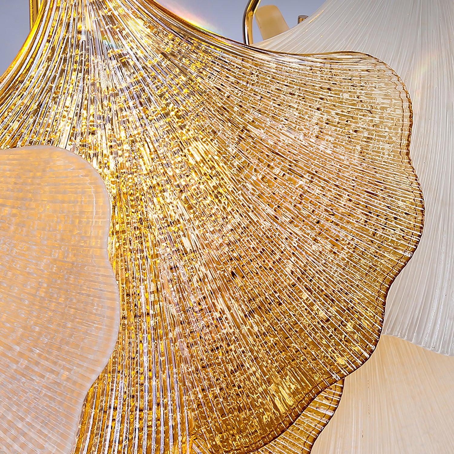 Fionel Lustre Feuilles en Verre Ambre et Blanc - Neutralighting
