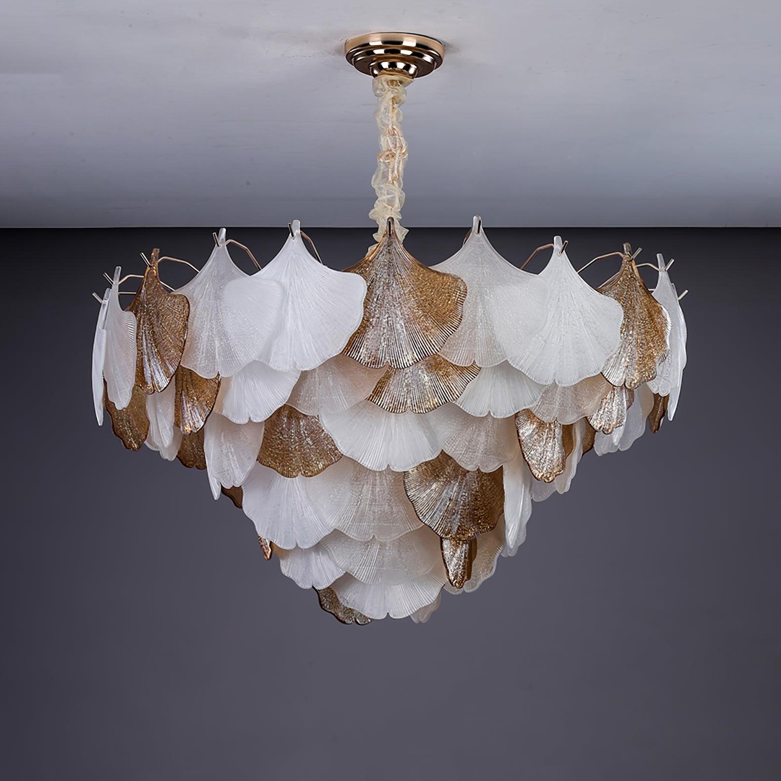Fionel Lustre Feuilles en Verre Ambre et Blanc - Neutralighting