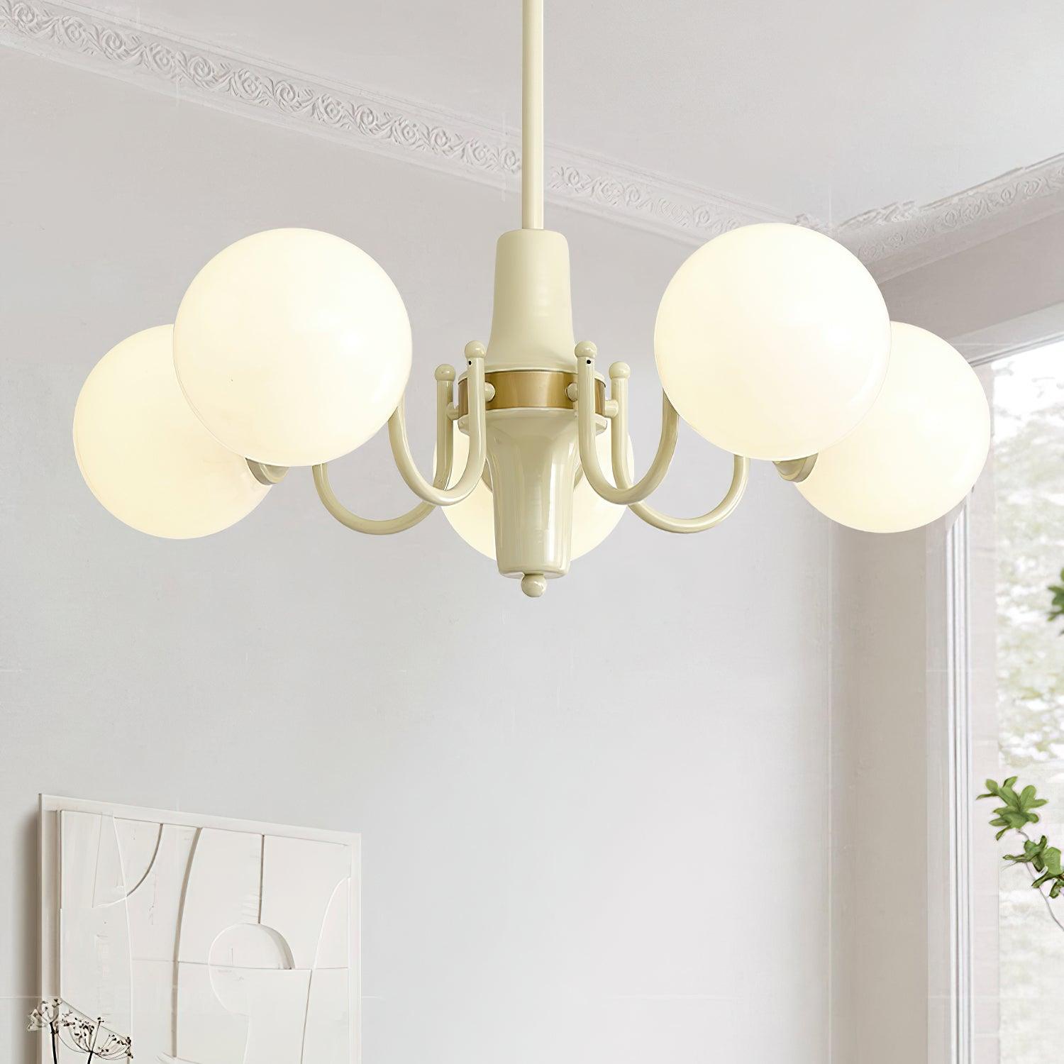 Aira Chandelier en Verre Teinte Crème - Neutralighting