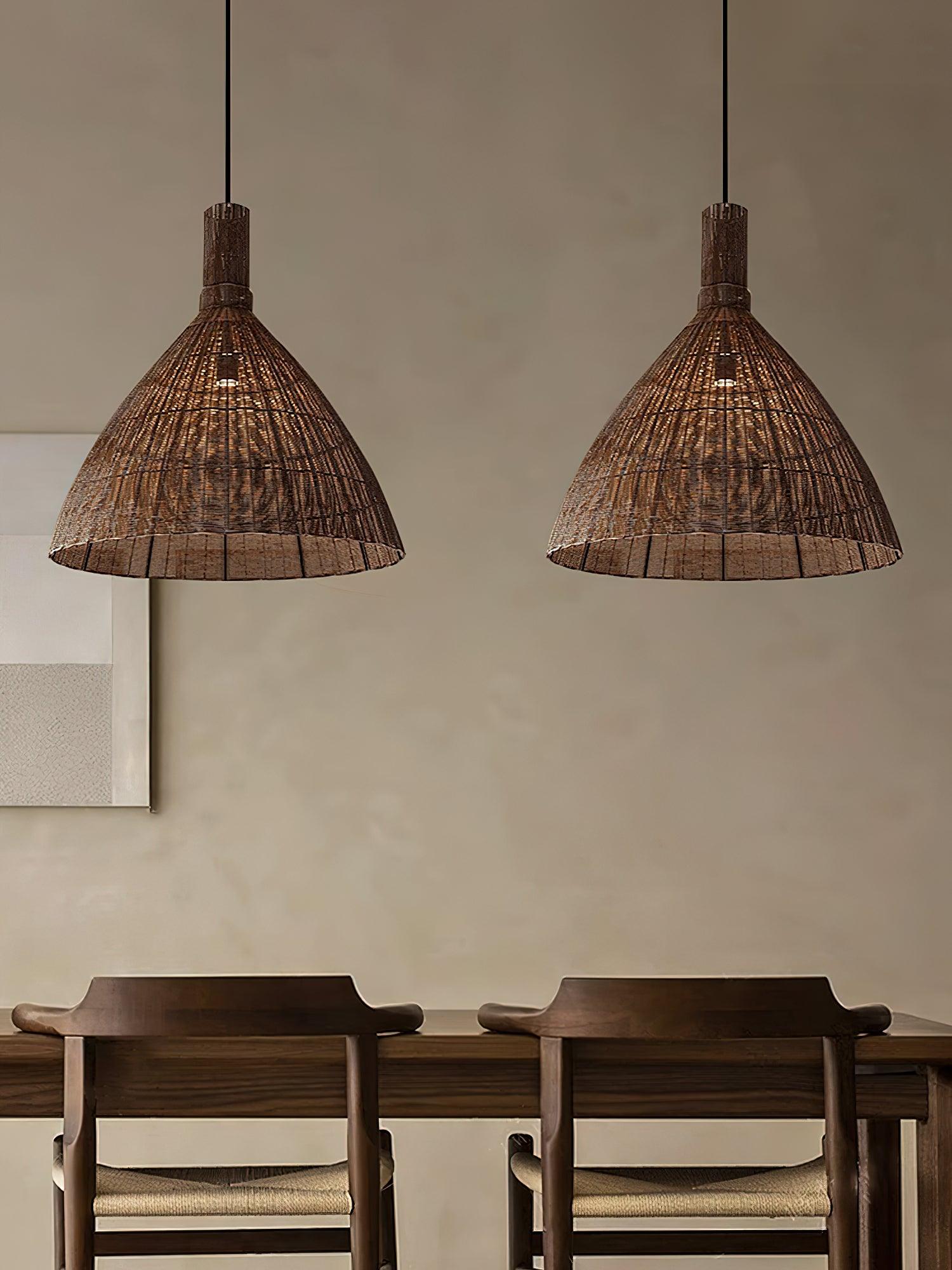 Nytheos Lampe Suspension en Rotin Naturel Artistique - Neutralighting