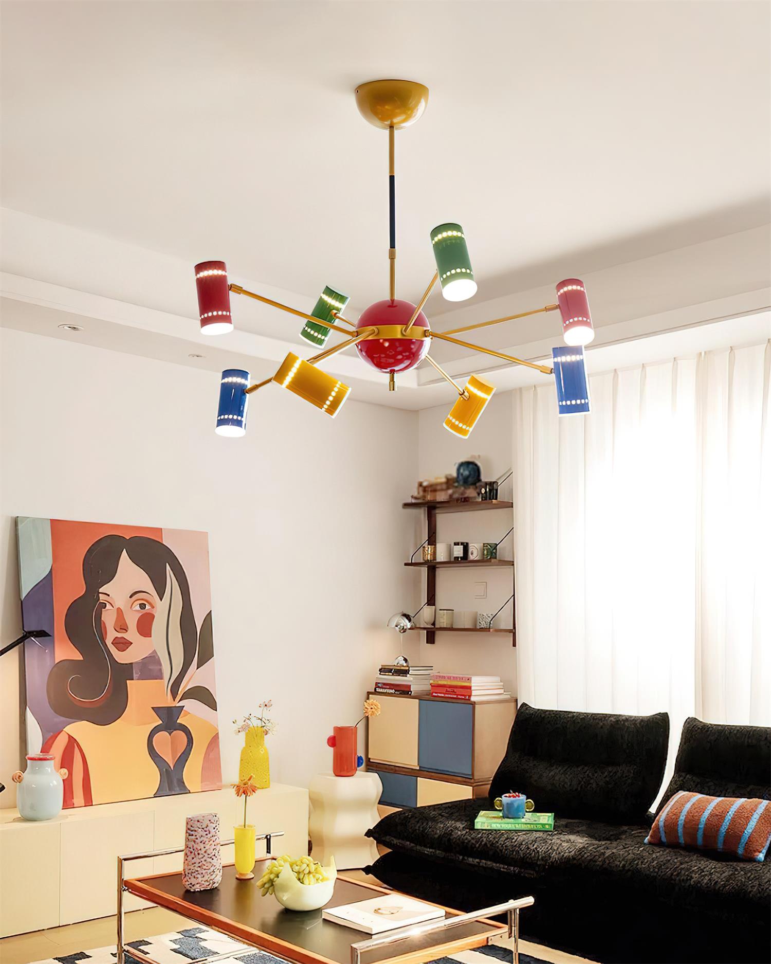 Kaleido Lustre avec Accents Colorés en Rayons - Neutralighting