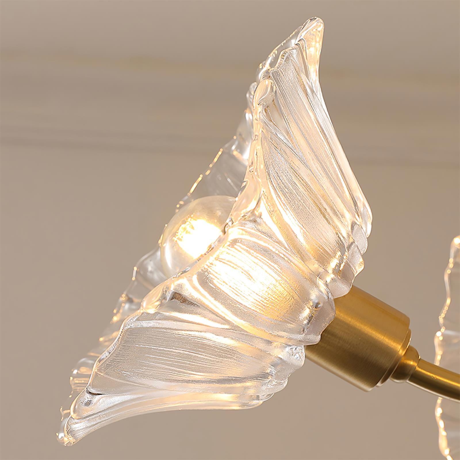 Lustra Chandelier en Verre Fleur avec Finition Laiton - Neutralighting
