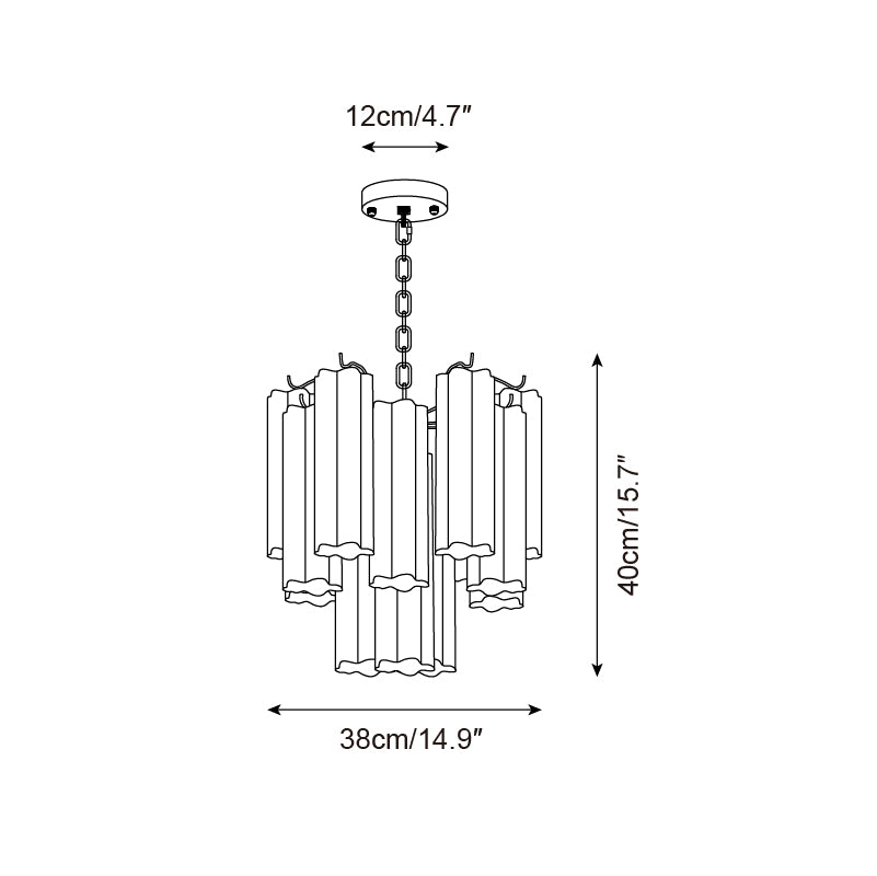 Kamenicky Lustre Cascades de Verre en Niveaux - Neutralighting