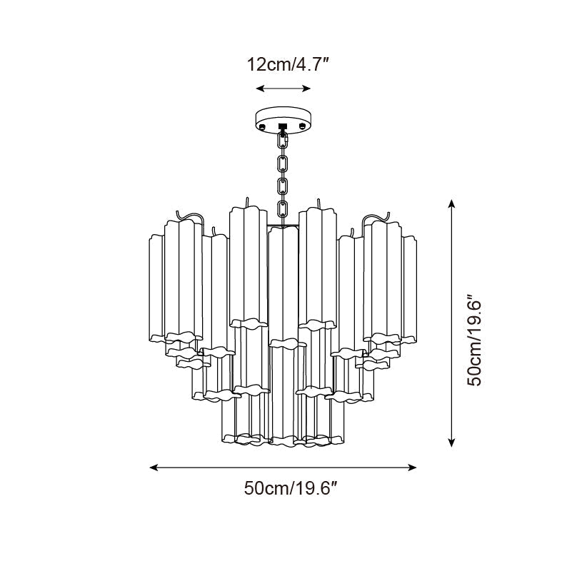 Kamenicky Lustre Cascades de Verre en Niveaux - Neutralighting