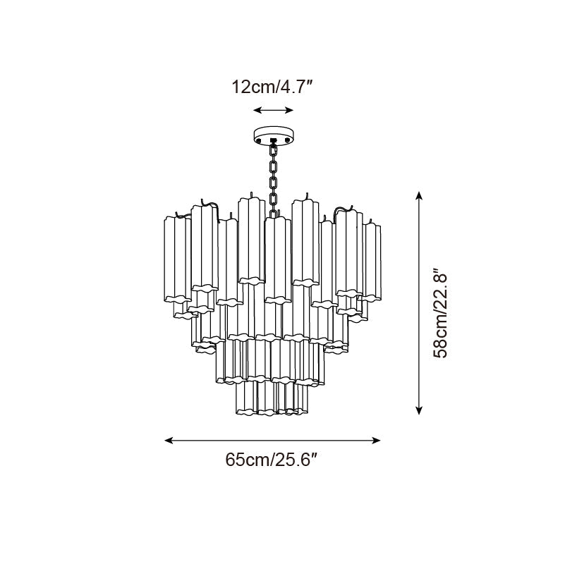 Kamenicky Lustre Cascades de Verre en Niveaux - Neutralighting