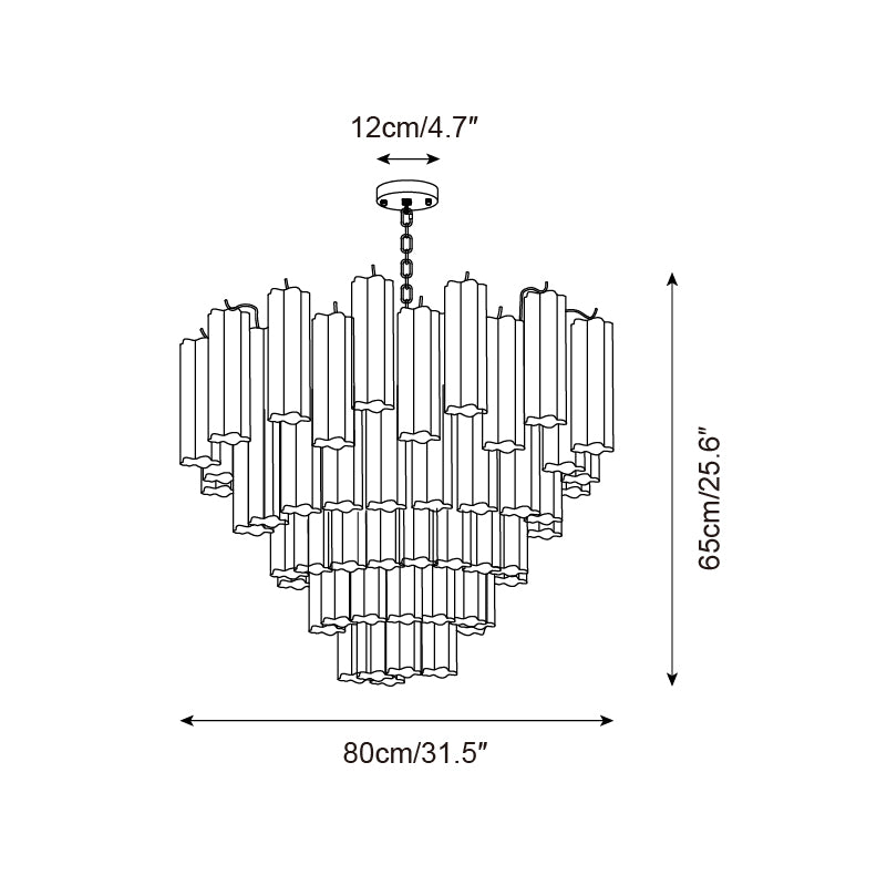 Kamenicky Lustre Cascades de Verre en Niveaux - Neutralighting