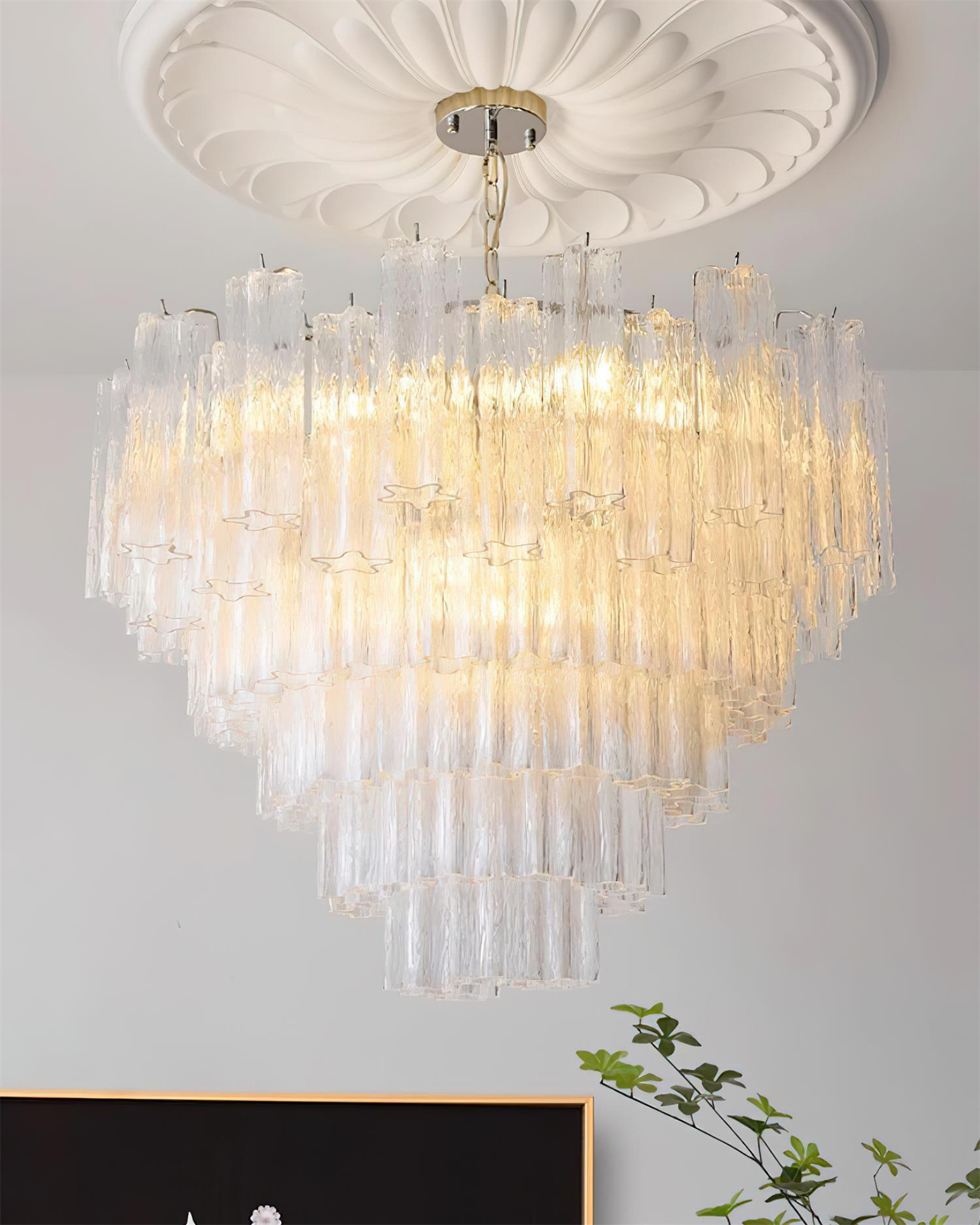 Kamenicky Lustre Cascades de Verre en Niveaux - Neutralighting