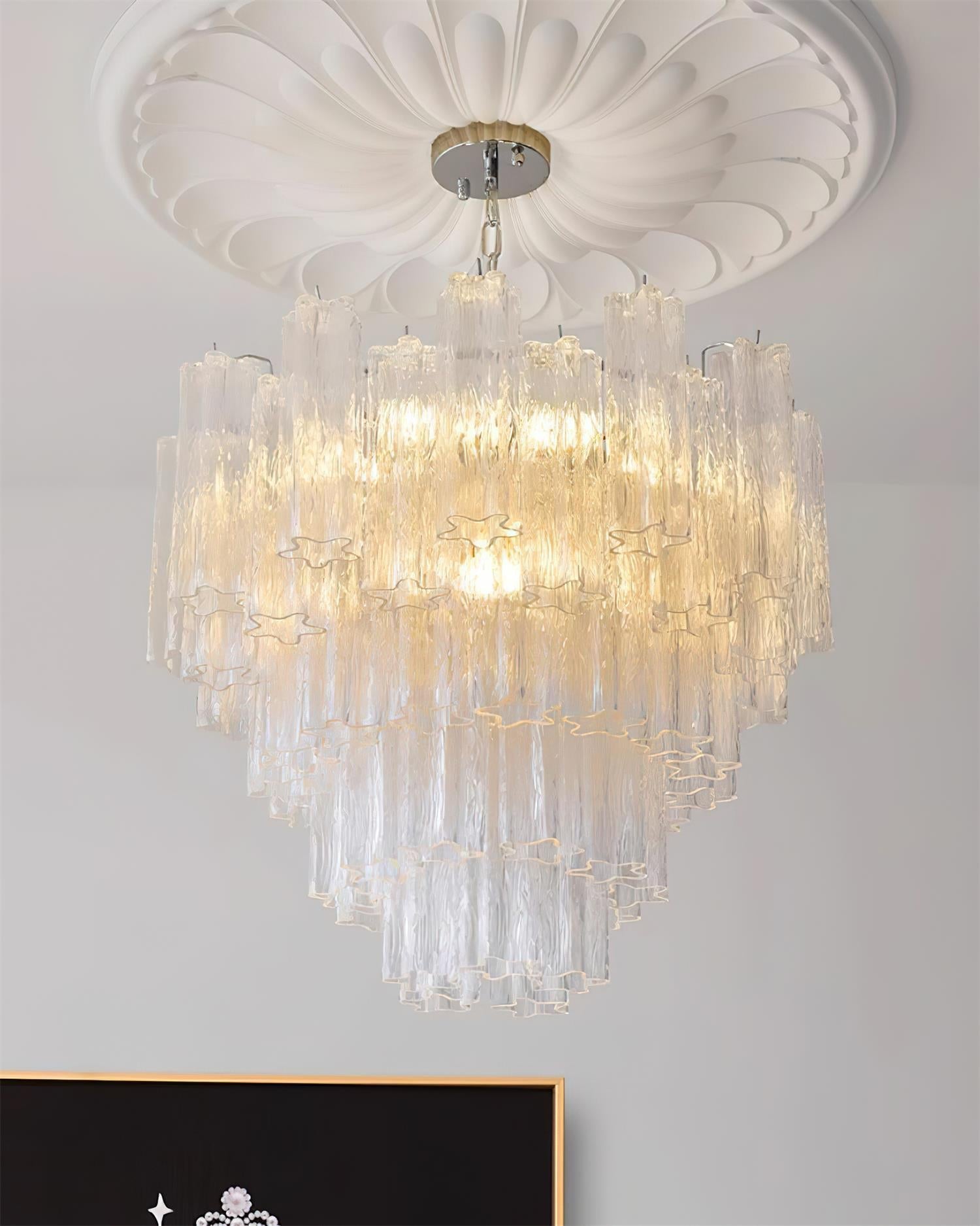 Kamenicky Lustre Cascades de Verre en Niveaux - Neutralighting