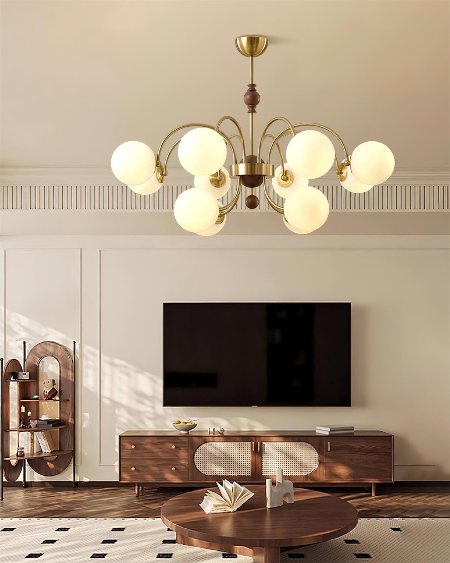 Kanth Chandelier Wood Arched - Letslighting