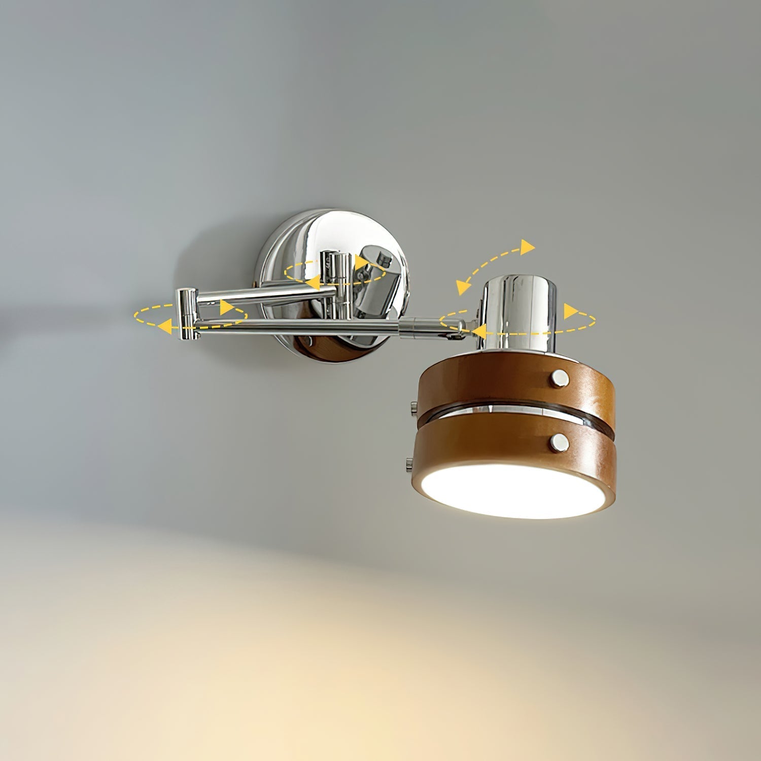 Wall Lamp & Wood Barrel Shade Adjustable Mid-Century - Letslighting