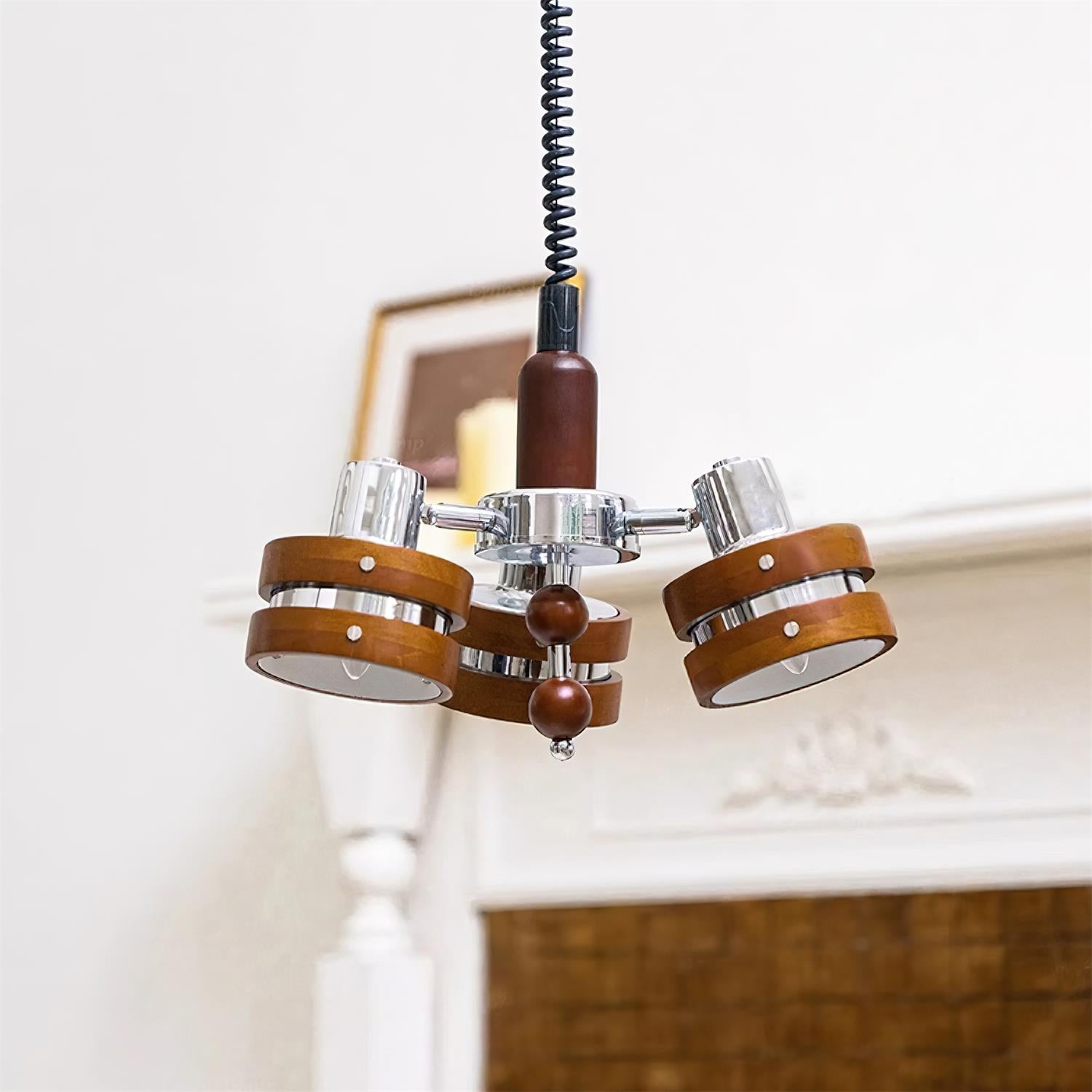 Karry Chandelier Wooden Bands Clear Shades - Letslighting