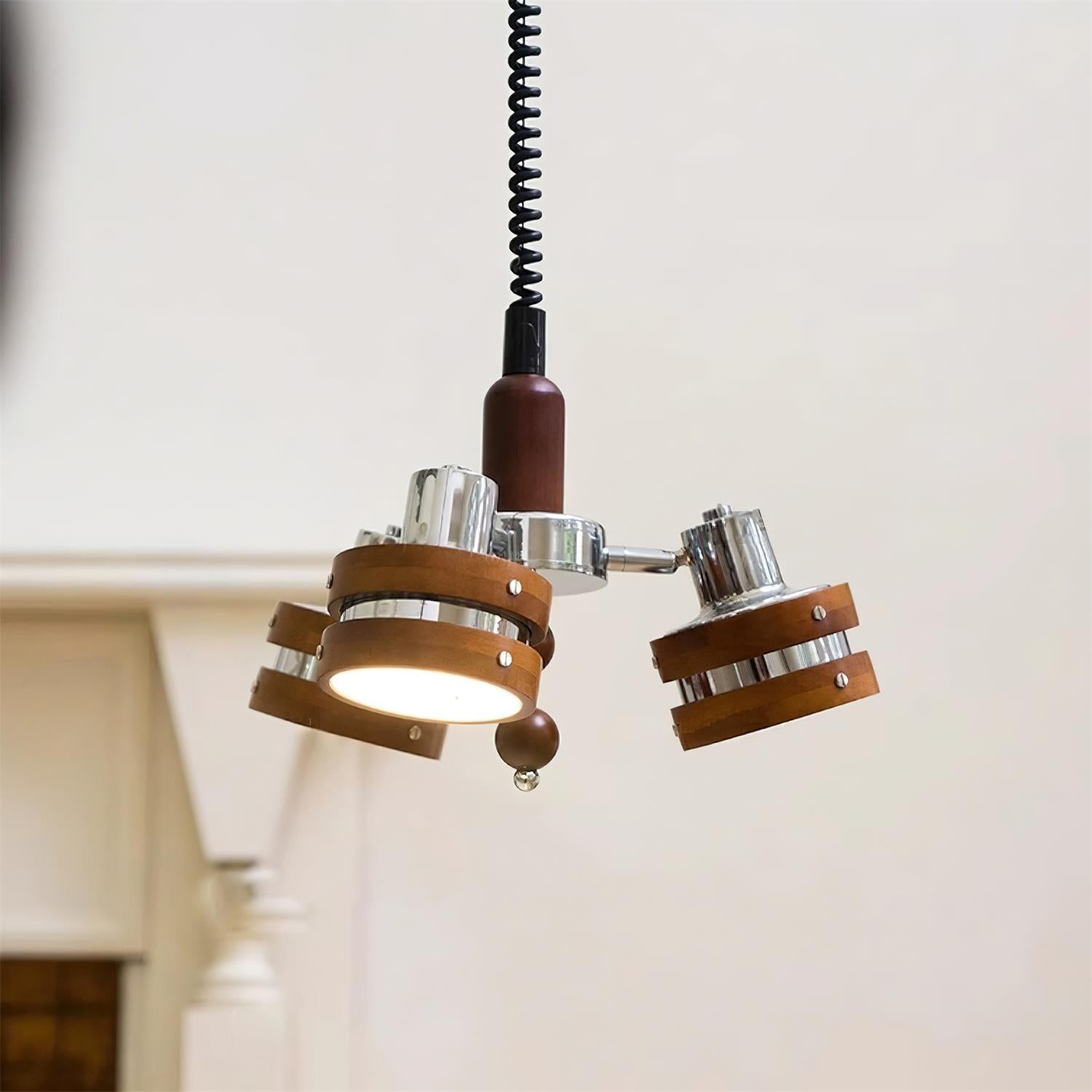 Karry Chandelier Wooden Bands Clear Shades - Letslighting