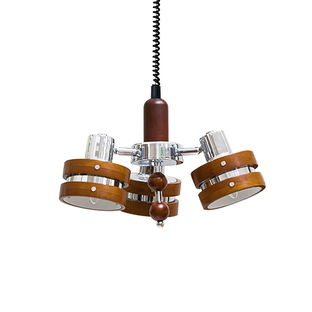 Karry Chandelier Wooden Bands Clear Shades - Letslighting