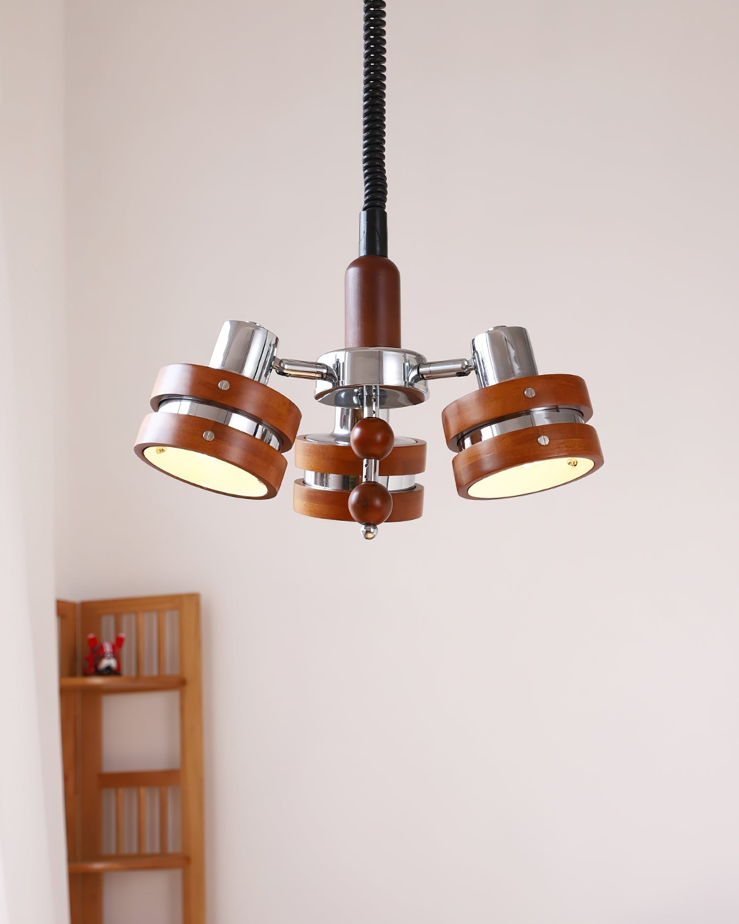 Karry Chandelier Wooden Bands Clear Shades - Letslighting