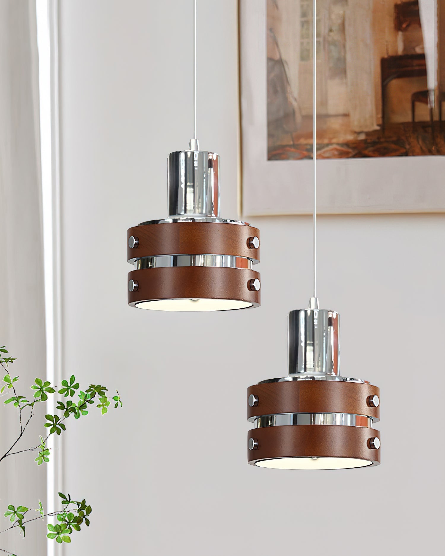 Karry Pendant Lamp Chrome Wood - Letslighting