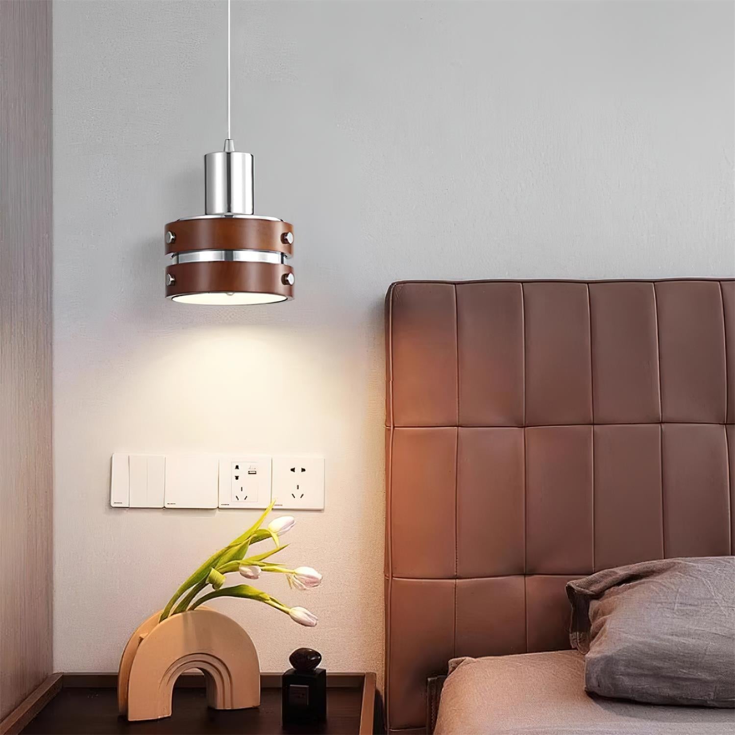 Karry Pendant Lamp Chrome Wood - Letslighting