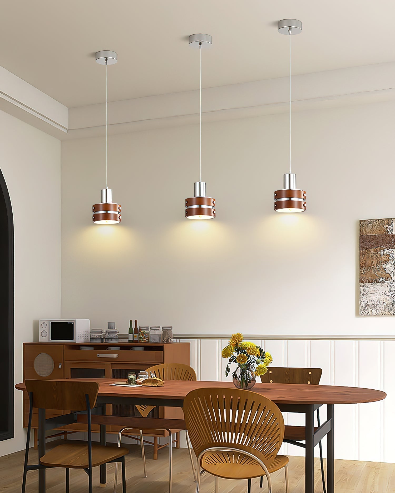 Karry Pendant Lamp Chrome Wood - Letslighting