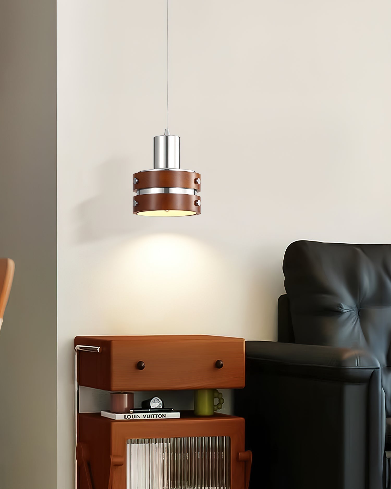Karry Pendant Lamp Chrome Wood - Letslighting
