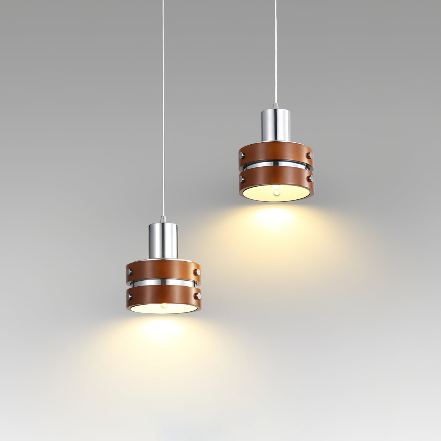 Karry Pendant Lamp Chrome Wood - Letslighting