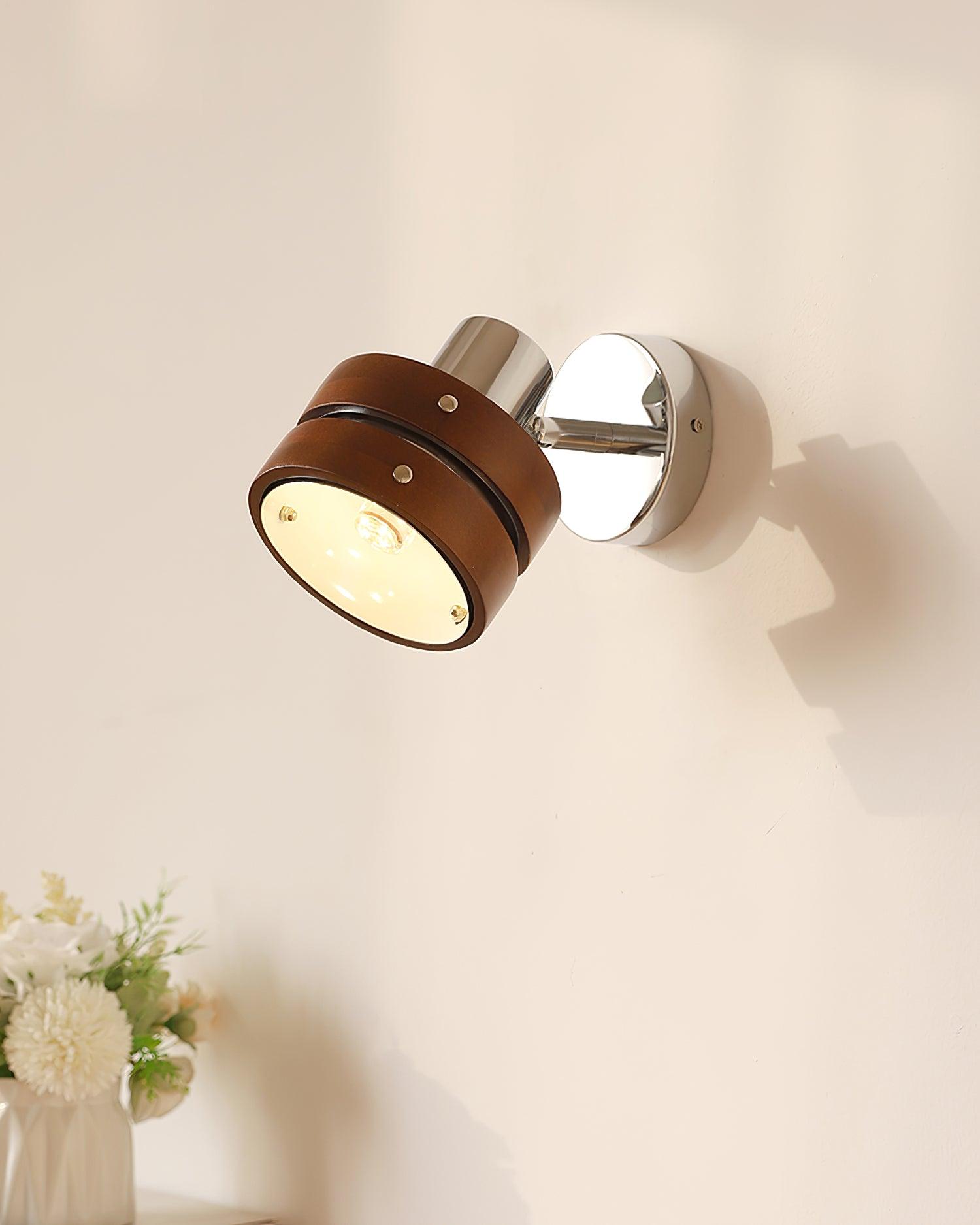 Wall Lamp & Wood Barrel Shade Adjustable Warm Glow - Letslighting