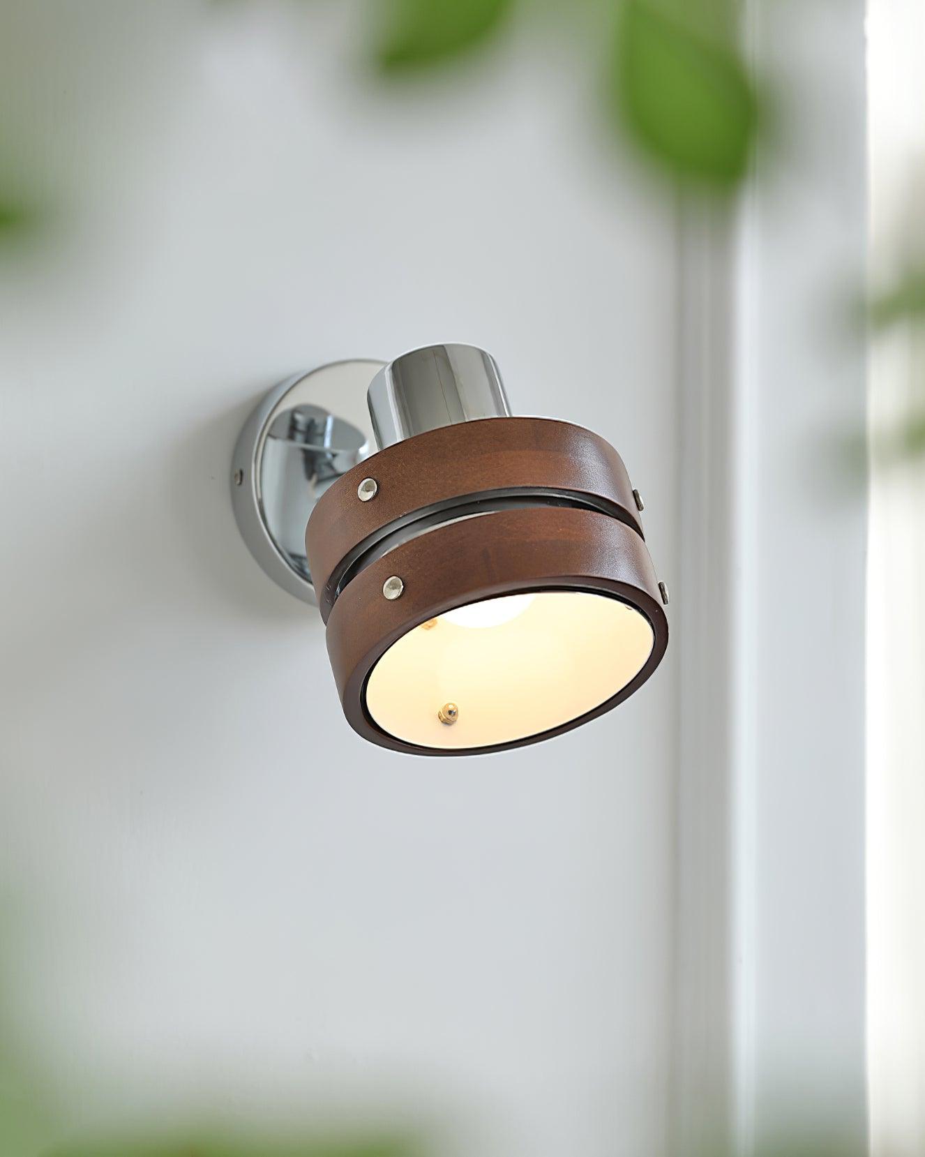 Wall Lamp & Wood Barrel Shade Adjustable Warm Glow - Letslighting