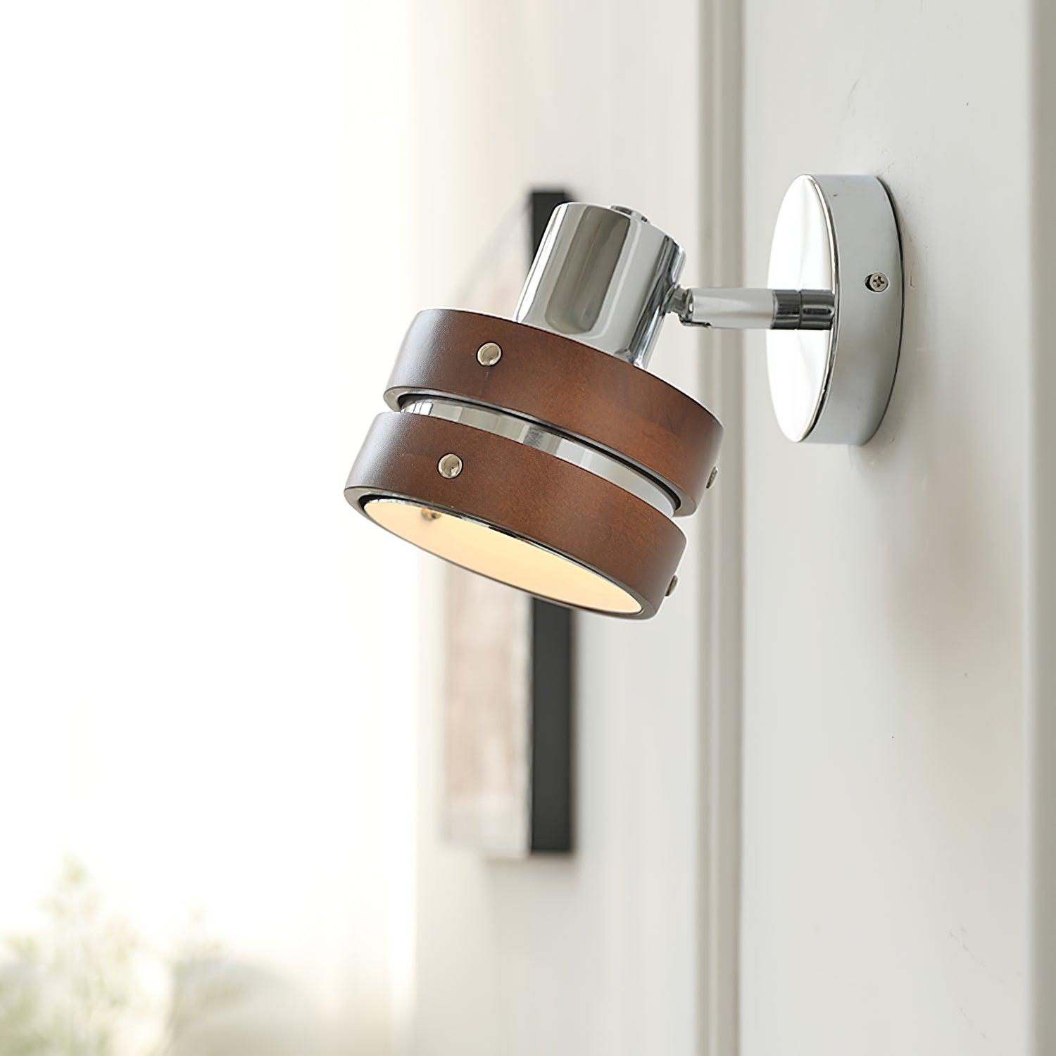 Wall Lamp & Wood Barrel Shade Adjustable Warm Glow - Letslighting