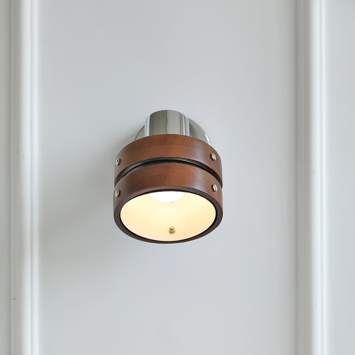 Wall Lamp & Wood Barrel Shade Adjustable Warm Glow - Letslighting