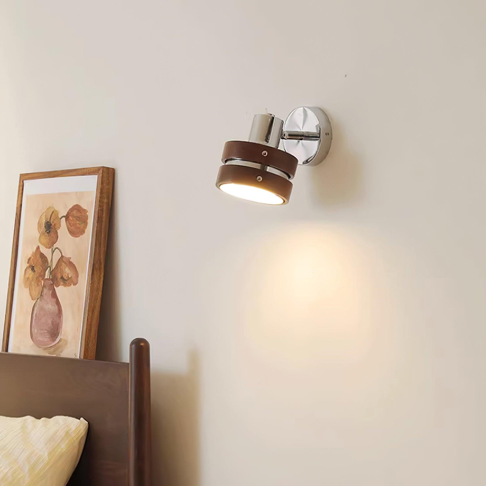 Wall Lamp & Wood Barrel Shade Adjustable Warm Glow - Letslighting