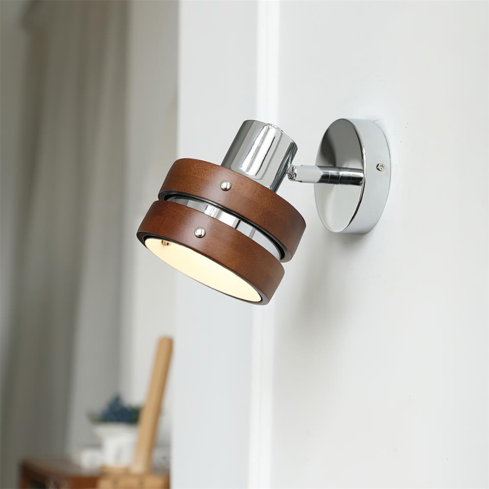 Wall Lamp & Wood Barrel Shade Adjustable Warm Glow - Letslighting