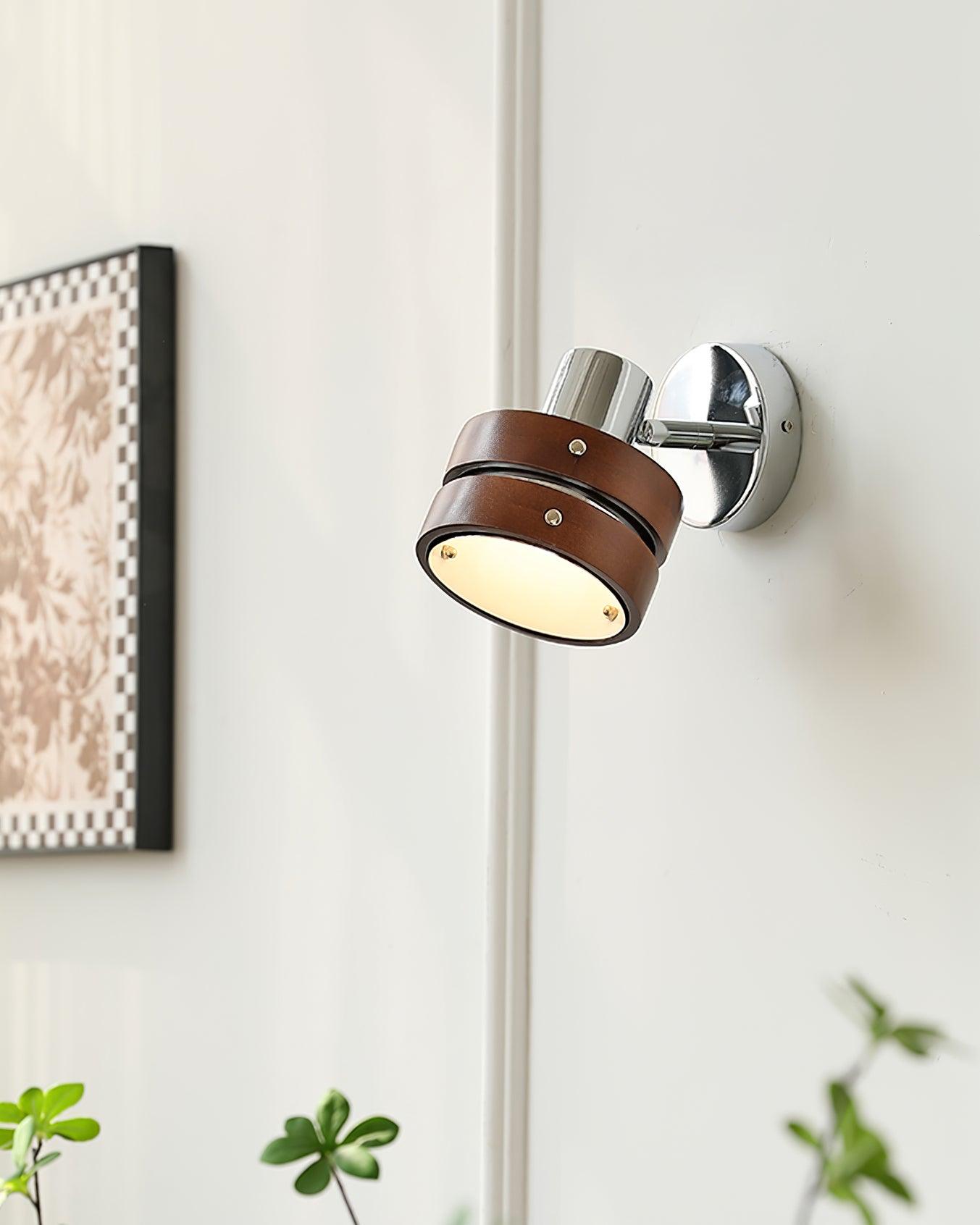 Wall Lamp & Wood Barrel Shade Adjustable Warm Glow - Letslighting