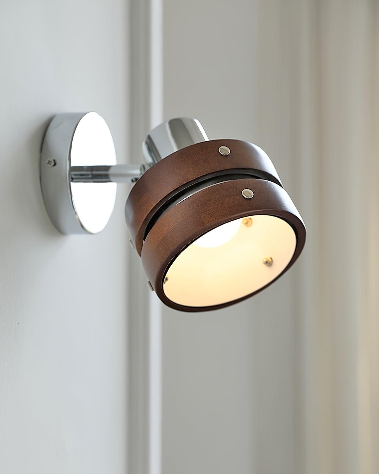 Wall Lamp & Wood Barrel Shade Adjustable Warm Glow - Letslighting