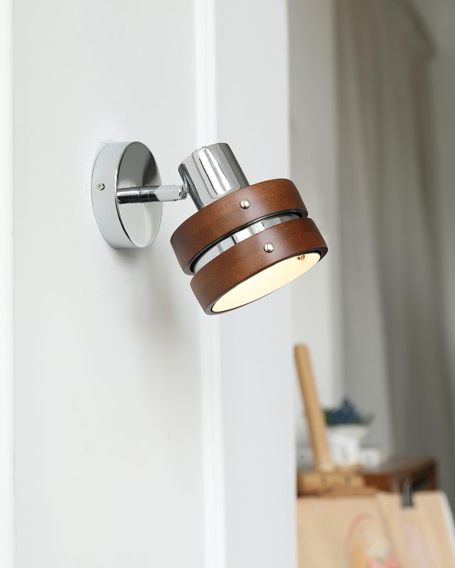 Wall Lamp & Wood Barrel Shade Adjustable Warm Glow - Letslighting