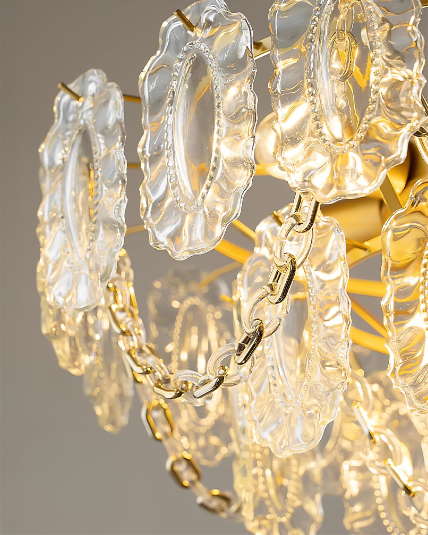 Katia Lustre Cascades de Cristal Verre Or - Neutralighting