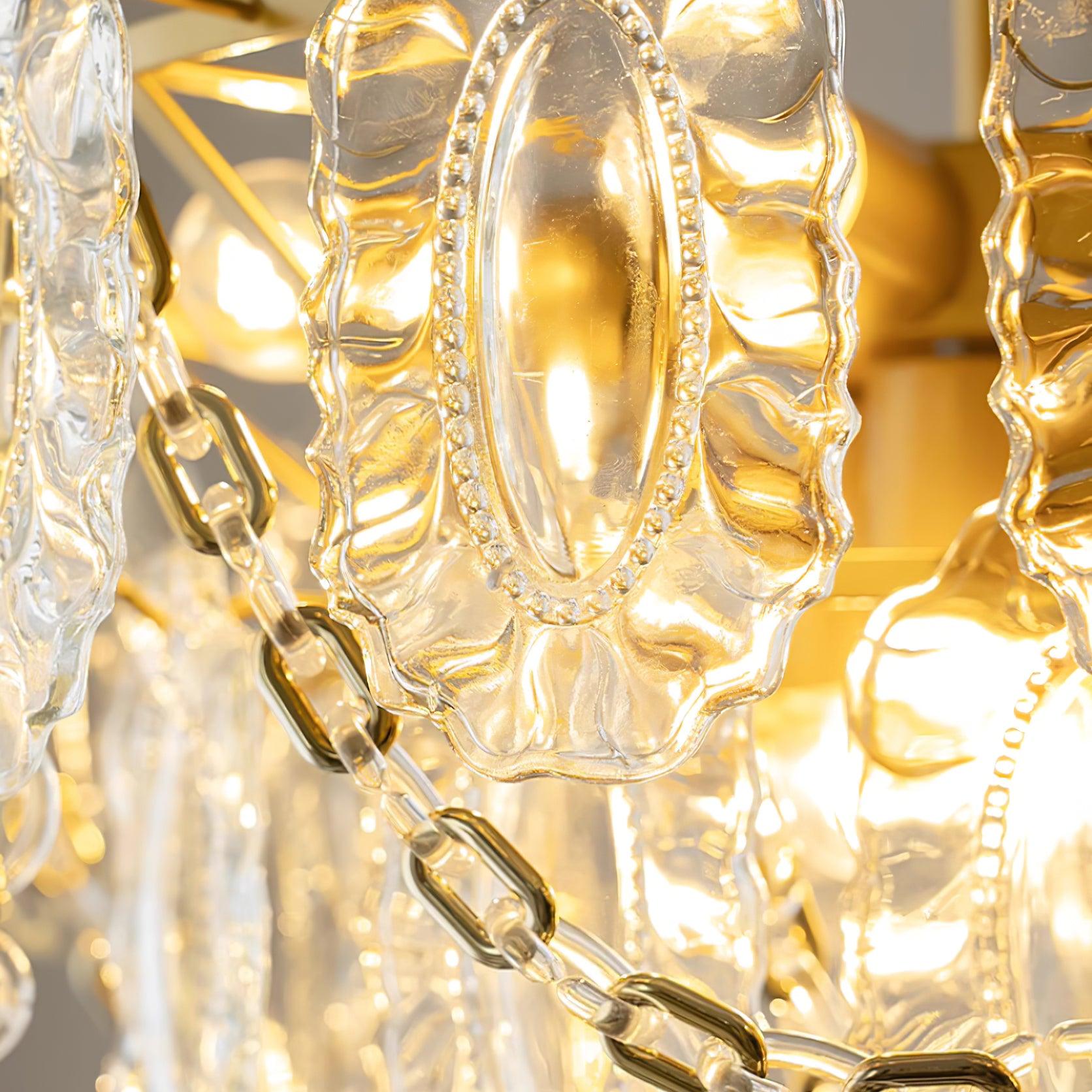 Katia Lustre Cascades de Cristal Verre Or - Neutralighting
