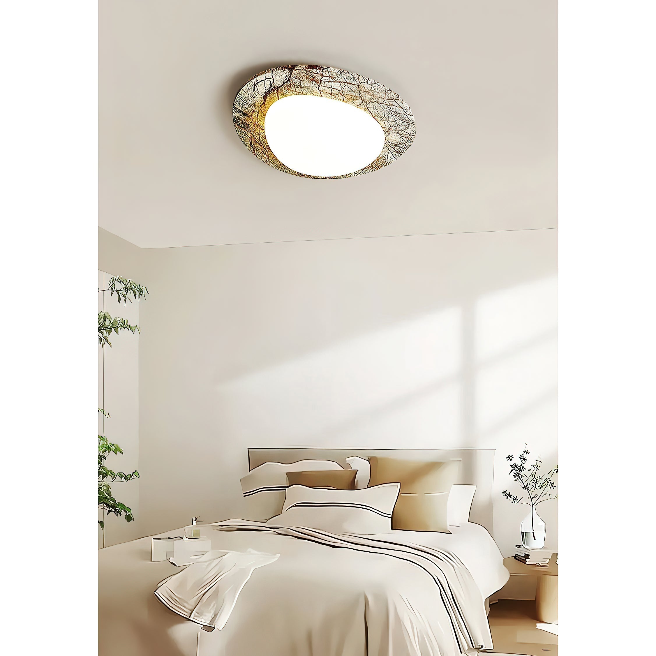 Cishaora Modern Minimalist White Marble Ceiling Lamp - Lamp Copper