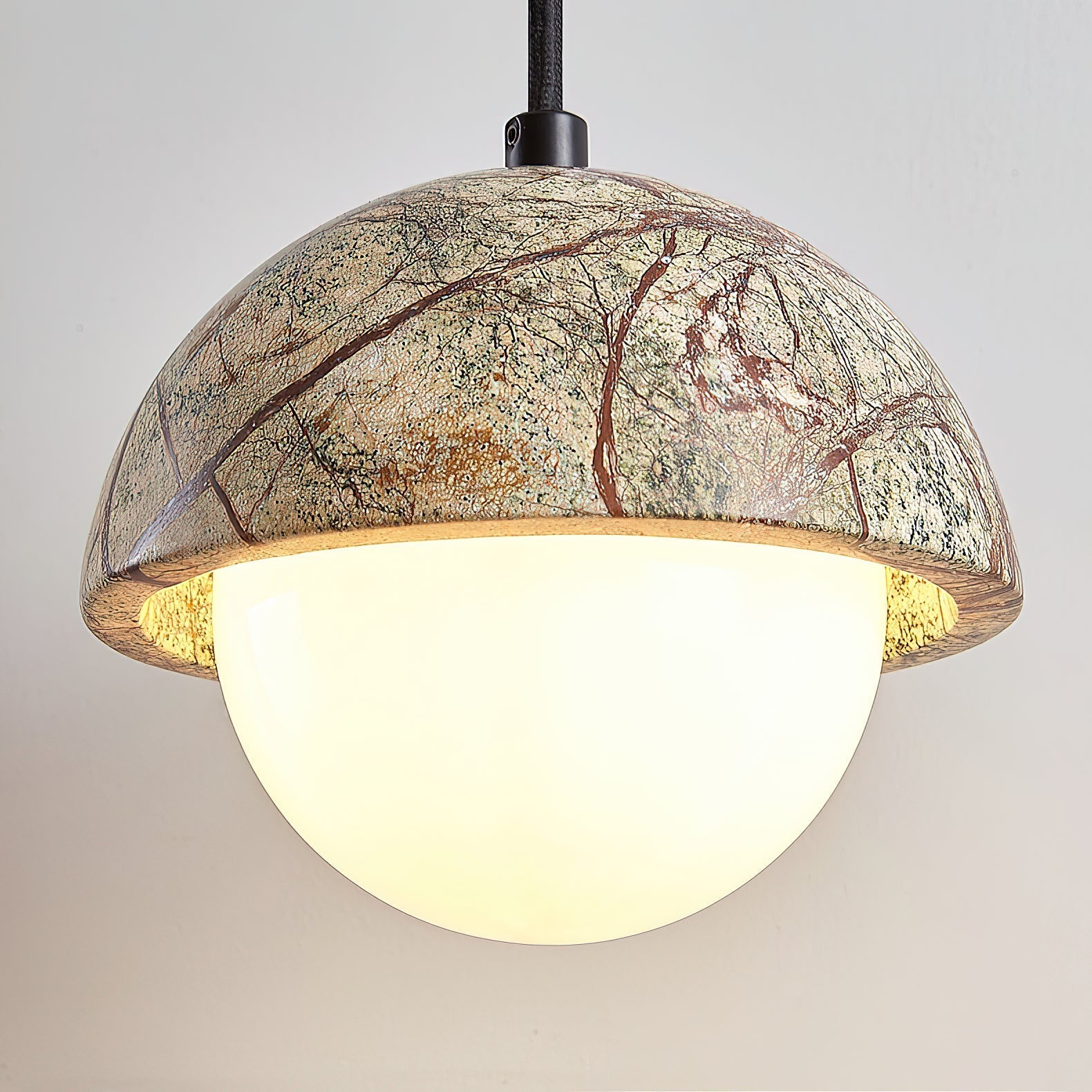 Lylorarae Modern Minimalist Marble Glass Pendant Lamp - Lamp Copper