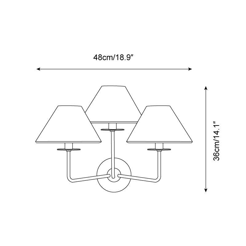 Kelley Applique Murale Trois Abat-Jours en Tissu - Neutralighting