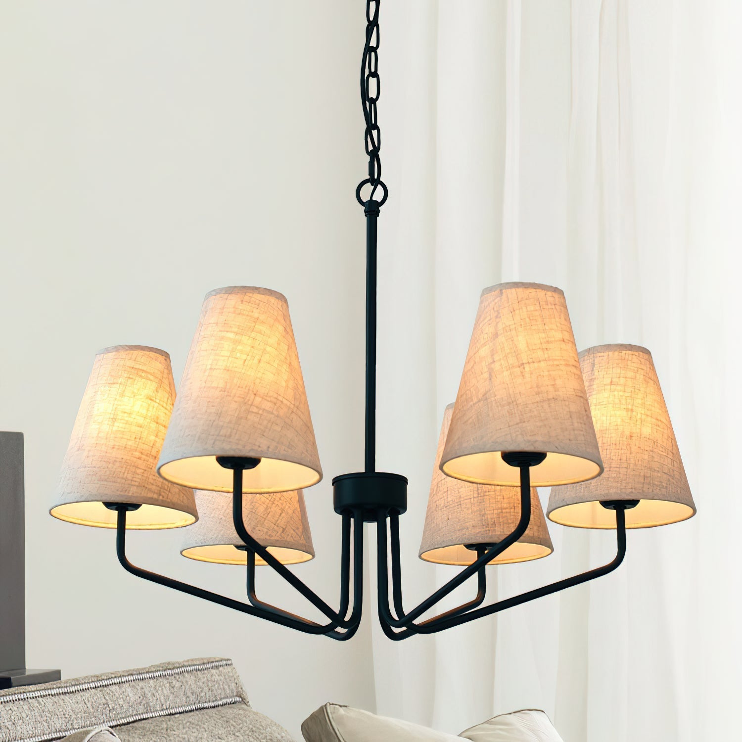 Aurdoreth Lustre Tissu Laiton Industriel Vintage - Neutralighting