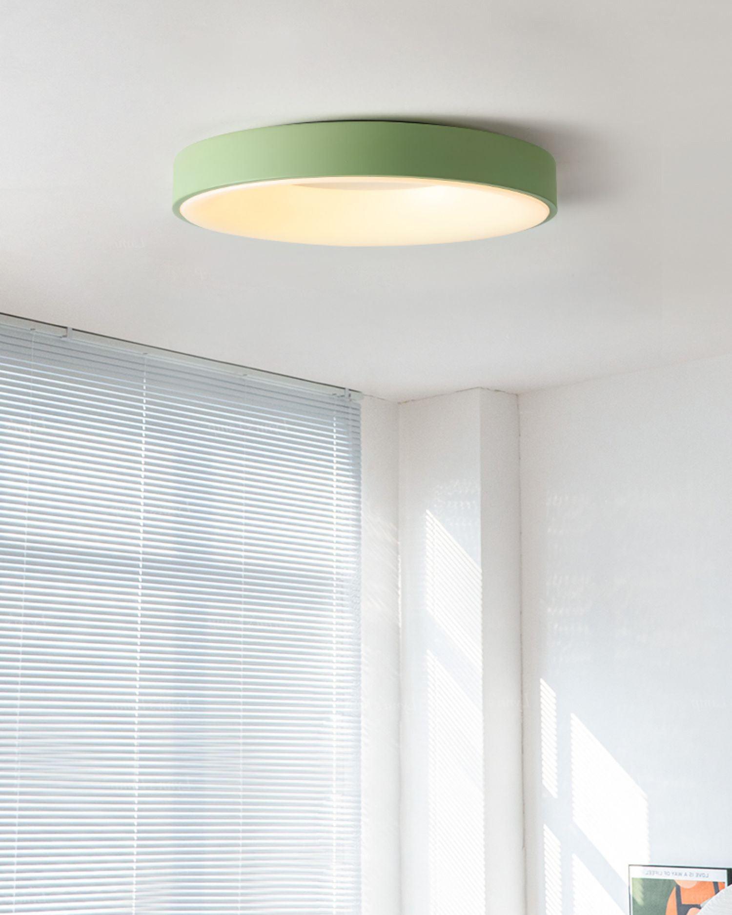 Solara Plafonnier en fer contemporain abat-jour vert - Neutralighting