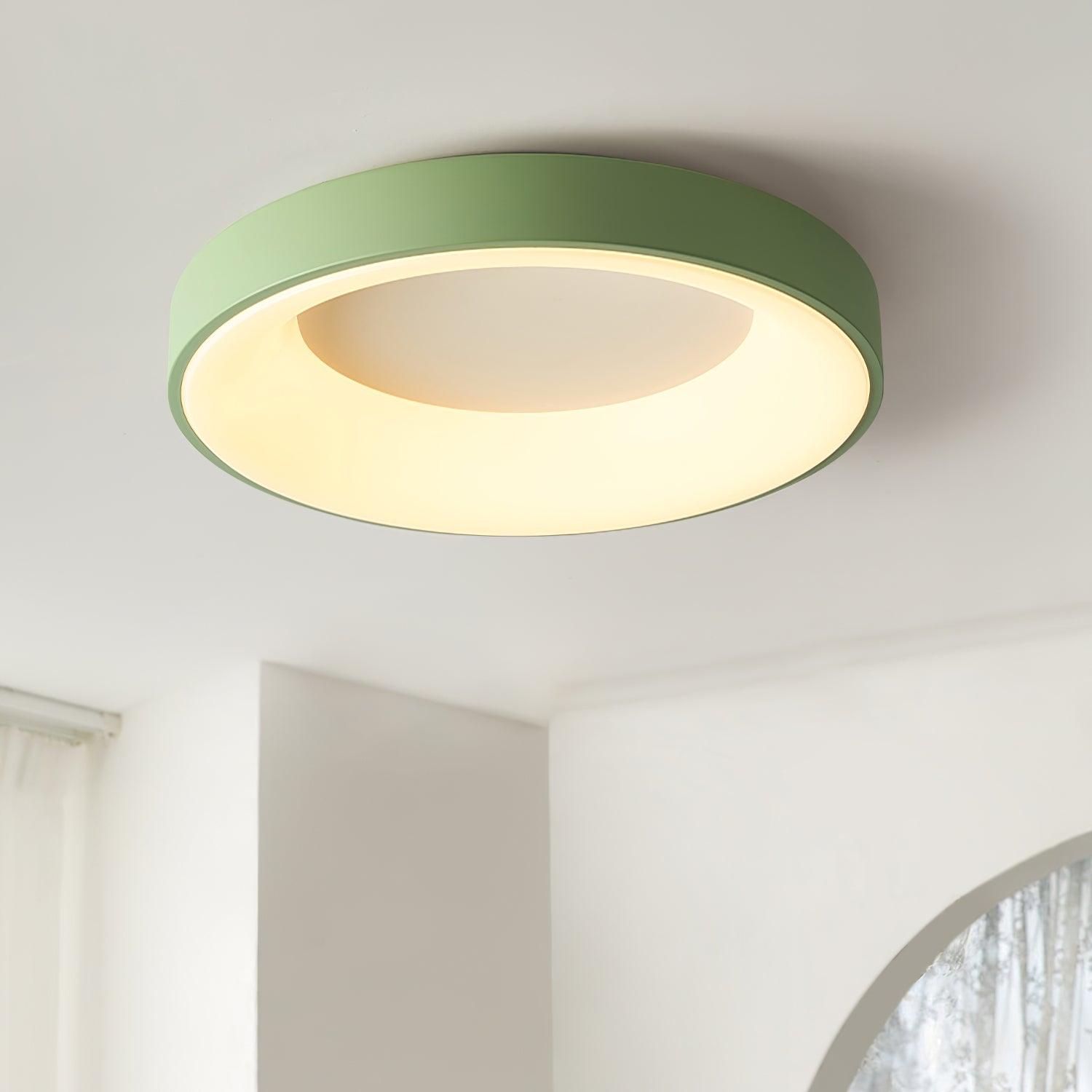 Solara Plafonnier en fer contemporain abat-jour vert - Neutralighting