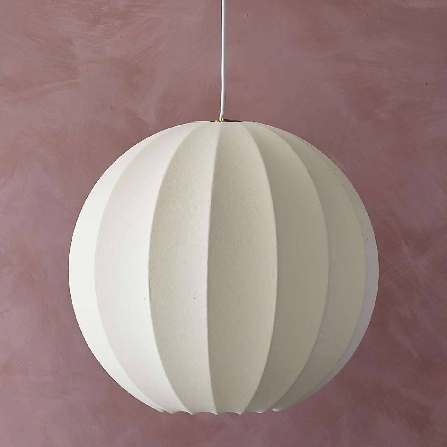 Aura Lampe Pendante Moderne Globe Côtelé Soie - Neutralighting
