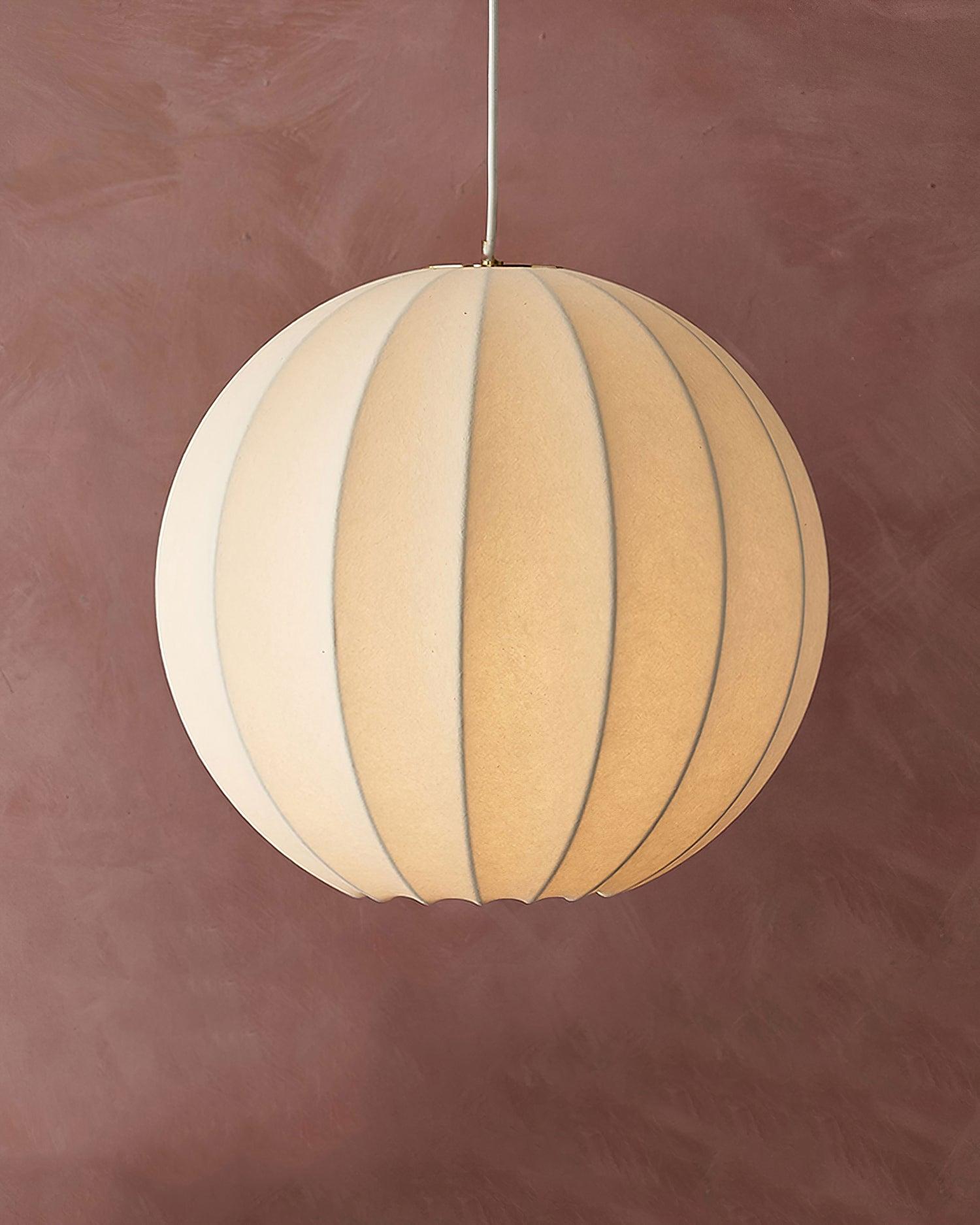 Aura Lampe Pendante Moderne Globe Côtelé Soie - Neutralighting