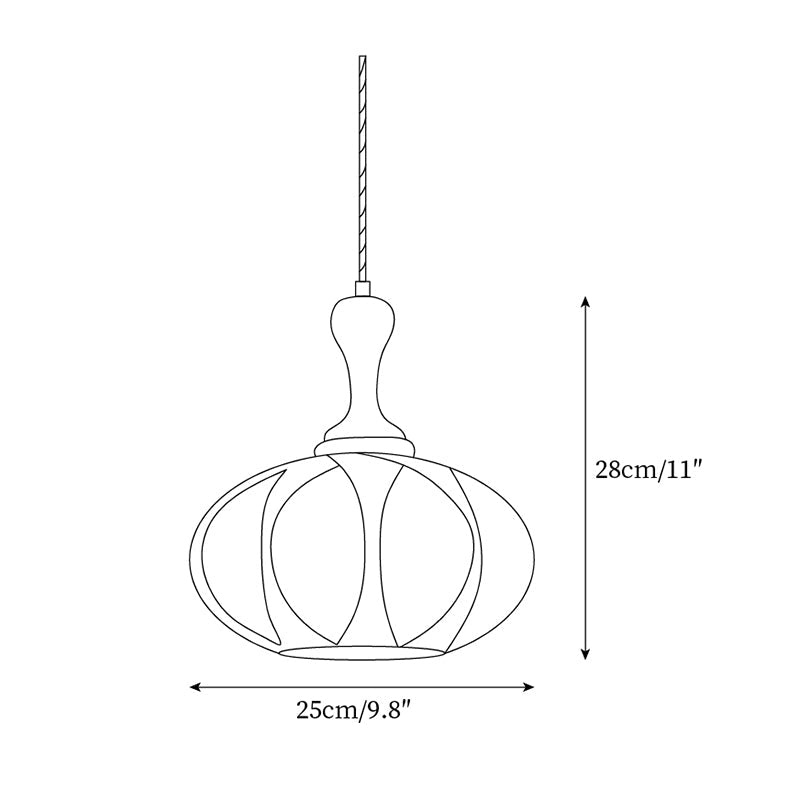 Kenso Suspension Lampe en Tissu Sphérique Col en Bois - Neutralighting